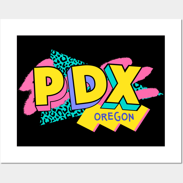 Portland, Oregon Retro 90s Logo Wall Art by SLAG_Creative